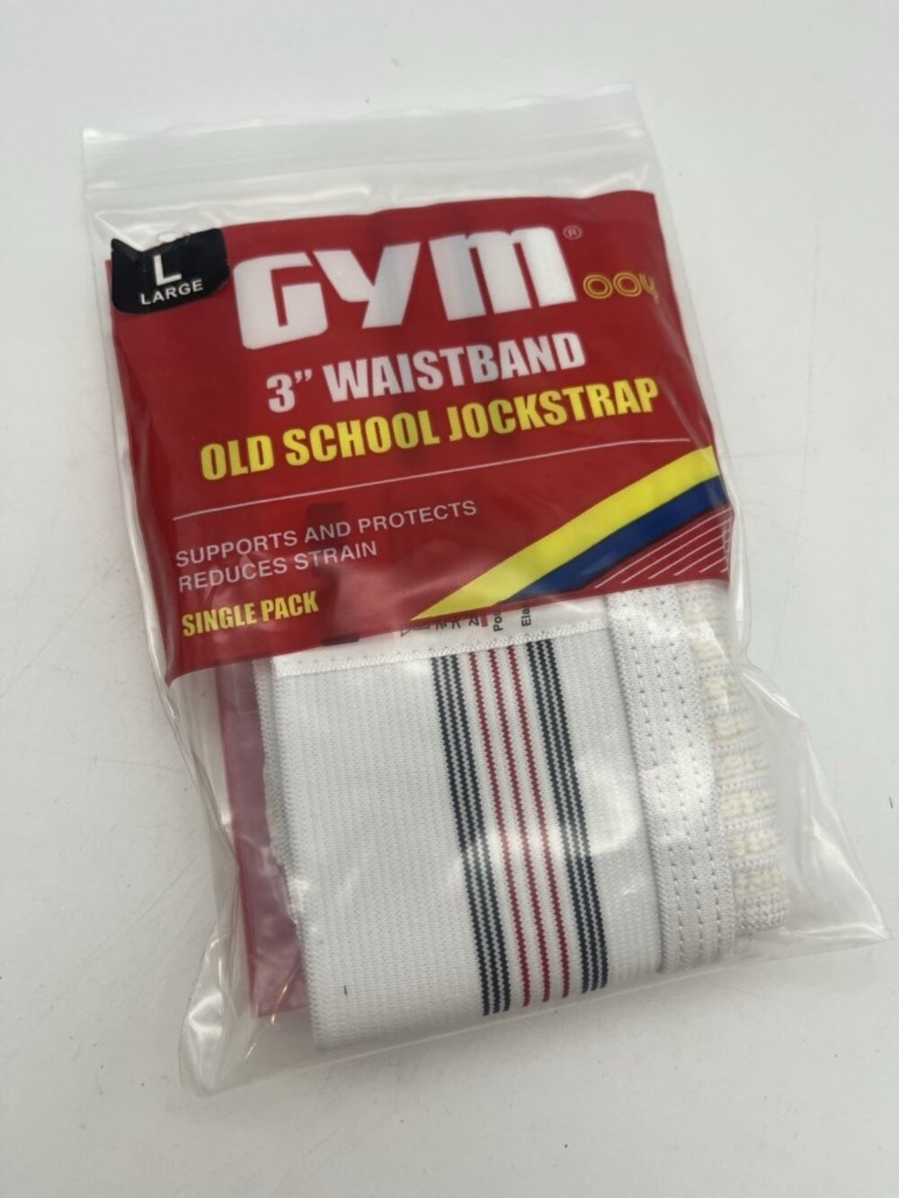 Gym 004 3" Waistband Old School Jockstrap Men's L Single Pack NEW
